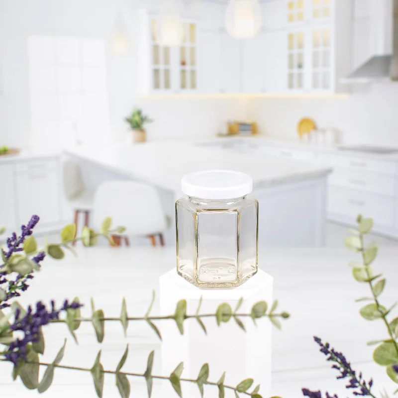 190 ml Hexagon Glass Jar with 58mm Neck