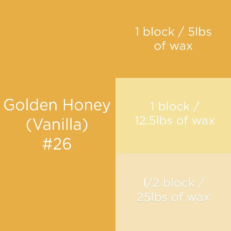 #26 Golden Honey (Vanilla) Candle Dye Block