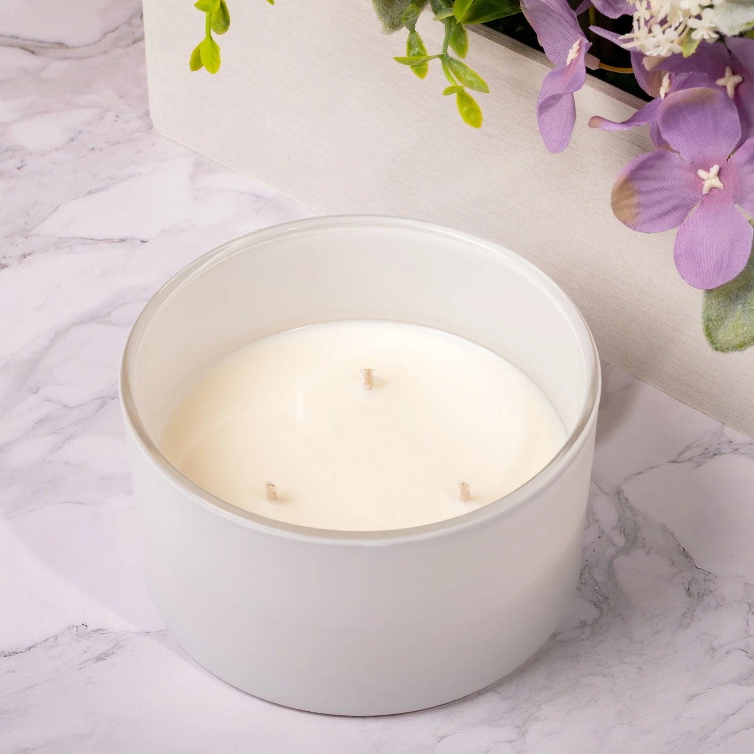 50cl Candle Glass Bowl - Externally Matt White