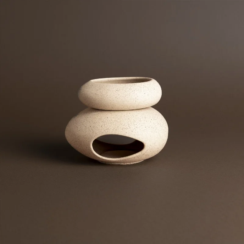 Beige ceramic wax melter