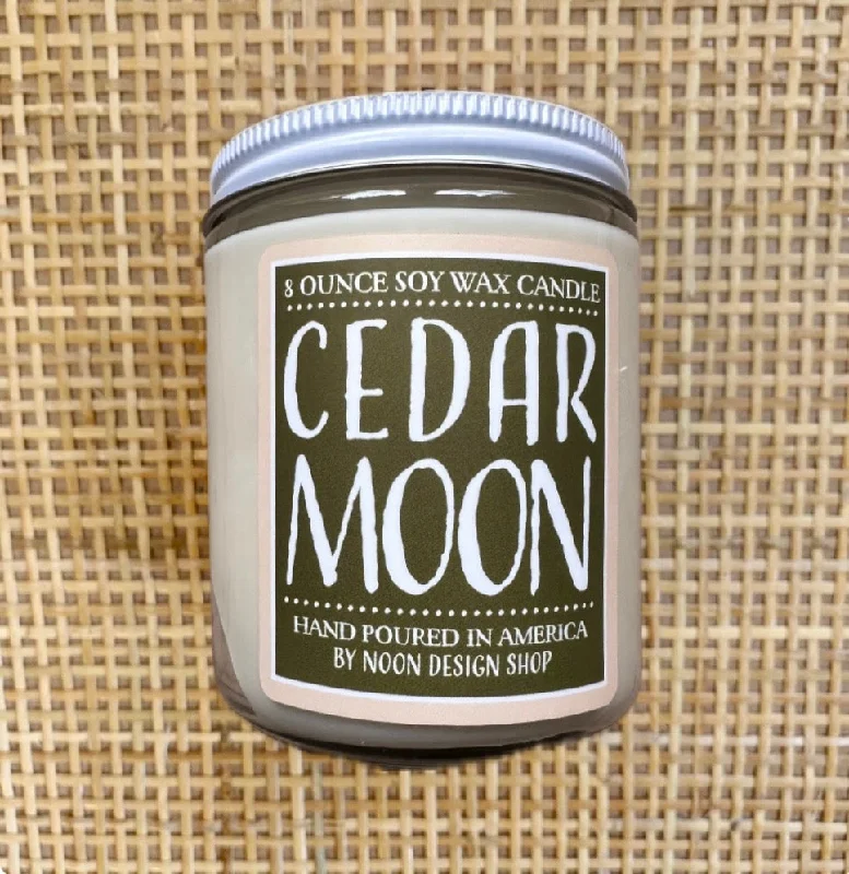 candle . seasonal soy wax . Cedar Moon