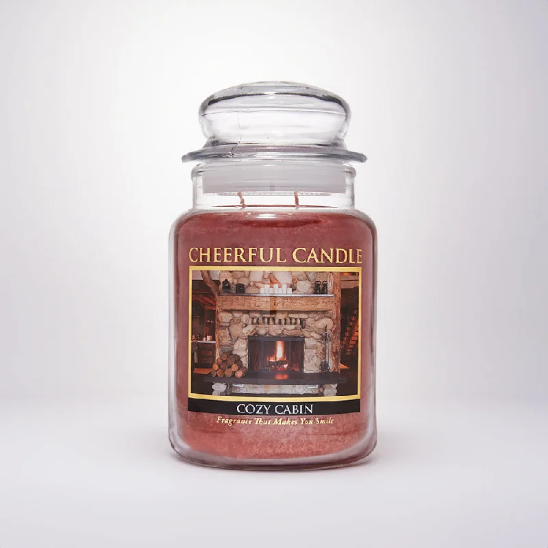 Cozy Cabin Scented Candle -24 oz, Double Wick, Cheerful Candle