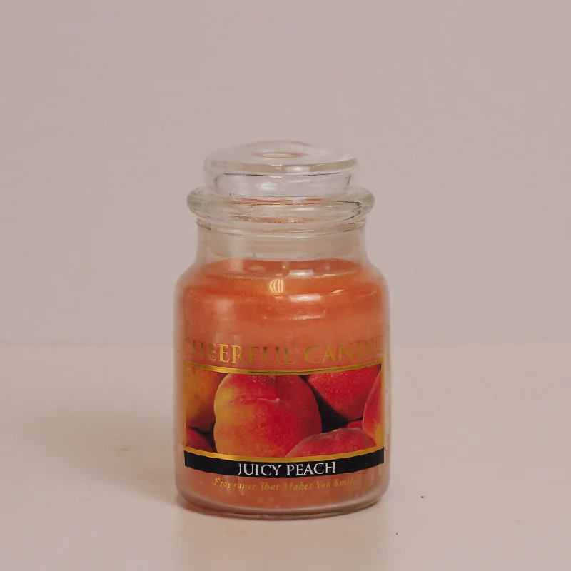 Juicy Peach Scented Candle - 6 oz, Single Wick, Cheerful Candle