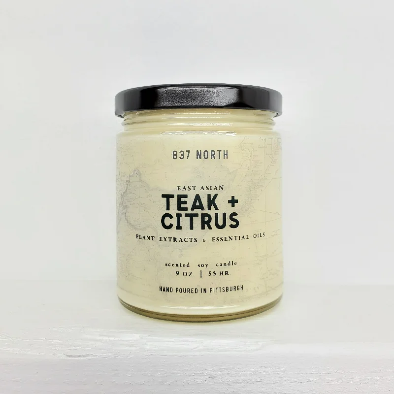 Teak + Citrus, 9 oz. Soy Candle