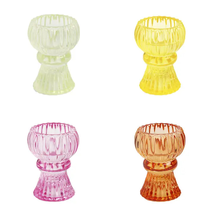 Small Glass Candle Holder Set of 4