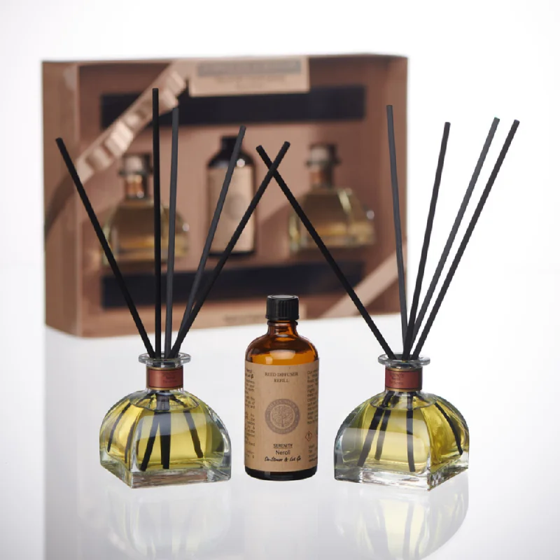 'Serenity' Gift Set - 2 Diffusers & Refill - Neroli