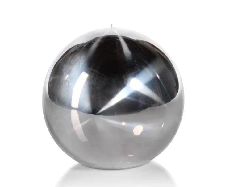 Titanium Ball Candle 6" Silver